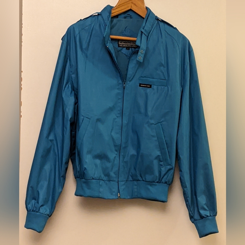 Vintage 'Members Only' 80s Iconic Blue Windbreaker Jacket